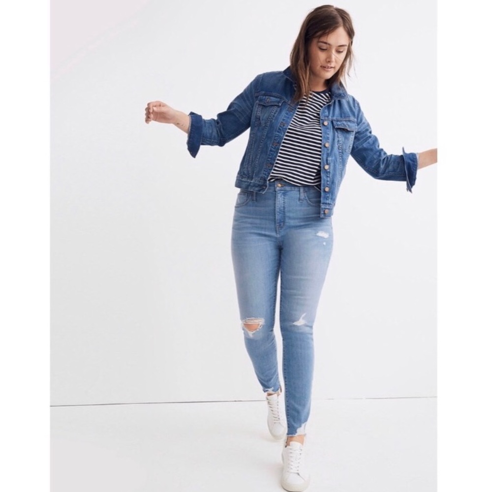 High Rise Curvy Skinny Madewell Distressed Jeans